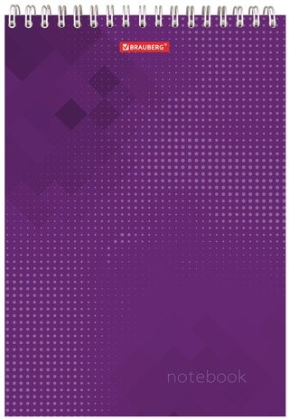 Блокнот БОЛЬШОЙ ФОРМАТ (200х290 мм) А4, 80 л., гребень, картон, жесткая подложка, клетка, BRAUBERG, "Бизнес", 129804