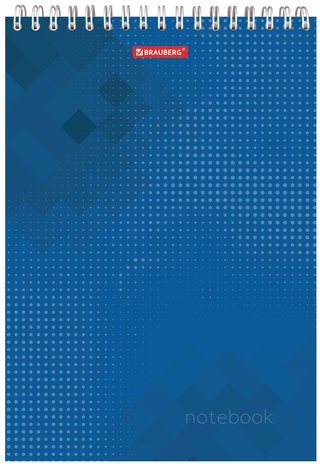 Блокнот БОЛЬШОЙ ФОРМАТ (200х290 мм) А4, 80 л., гребень, картон, жесткая подложка, клетка, BRAUBERG, "Бизнес", 129804