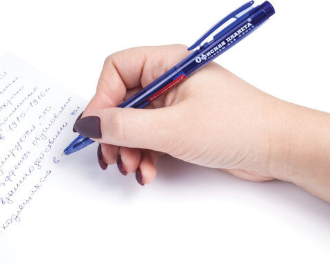 Ручка шариковая автоматическая ОФИСНАЯ ПЛАНЕТА, СИНЯЯ, корпус тонированный, узел 0,7 мм, линия письма 0,35 мм, 141291