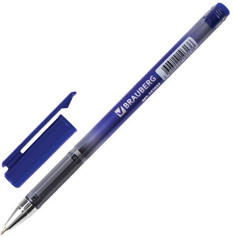 Ручка шариковая масляная BRAUBERG "Profi-Oil", СИНЯЯ, корпус с печатью, узел 0,7 мм, линия письма 0,35 мм, 141632