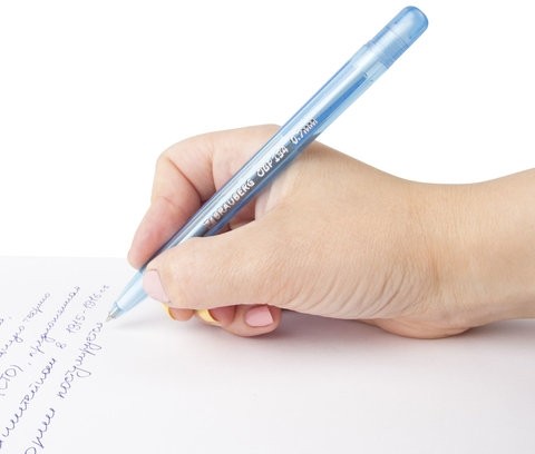 Ручка шариковая масляная BRAUBERG "Olive Pen Tone", СИНЯЯ, корпус тонированный, пишущий узел 0,7 мм, линия 0,35 мм, 142710