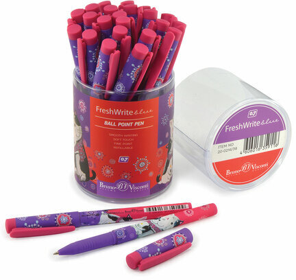 Ручка шариковая BRUNO VISCONTI FreshWrite, СИНЯЯ, Обнимающиеся коты, узел 0,7 мм, линия письма 0,5 мм, 20-0214/39