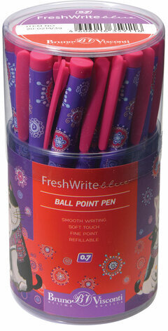 Ручка шариковая BRUNO VISCONTI FreshWrite, СИНЯЯ, Обнимающиеся коты, узел 0,7 мм, линия письма 0,5 мм, 20-0214/39