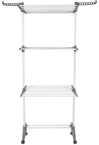 Сушилка напольная для белья раскладная МНОГОФУНКЦИОНАЛЬНАЯ, 3 уровня, на колесах, "Super Compact", СКЛАДНОЕ ОСНОВАНИЕ, LAIMA HOME, 608462