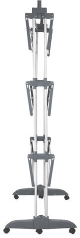 Сушилка напольная для белья раскладная МНОГОФУНКЦИОНАЛЬНАЯ, 3 уровня, на колесах, "Super Compact", СКЛАДНОЕ ОСНОВАНИЕ, LAIMA HOME, 608462