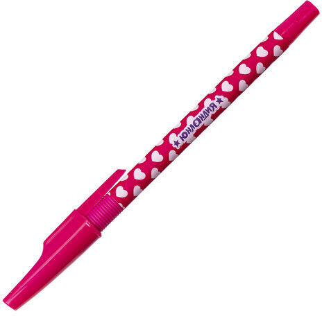 Ручка шариковая ЮНЛАНДИЯ "HEARTS", синяя, SOFT TOUCH покрытие, узел 0,7 мм, линия письма 0,35 мм, 143729