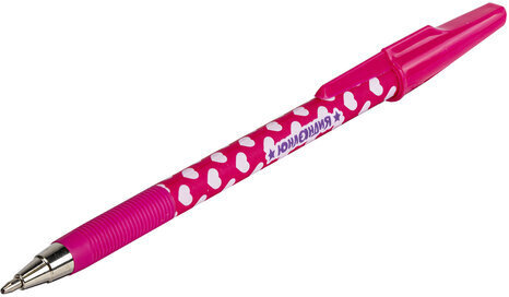 Ручка шариковая ЮНЛАНДИЯ "HEARTS", синяя, SOFT TOUCH покрытие, узел 0,7 мм, линия письма 0,35 мм, 143729