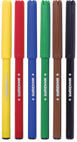 Фломастеры ЮНЛАНДИЯ 6 цветов, "ЗАБАВНЫЕ КАРТИНКИ", вентилируемый колпачок, картон, 151677