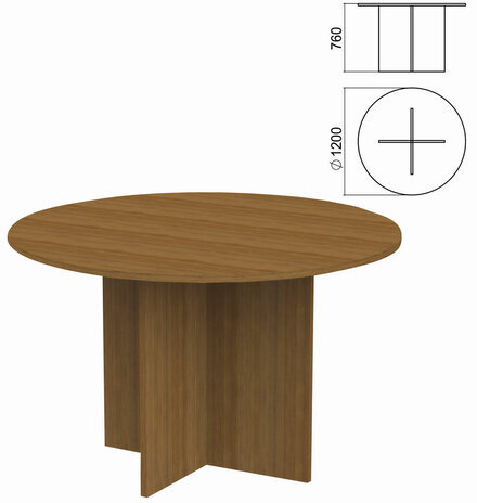 Стол для переговоров круг "Арго", 1200х1200х760 мм, орех