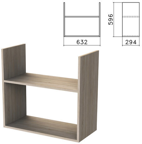 Полка навесная настенная "Бюджет", 632х294х596 мм, дуб сонома, 402668-091
