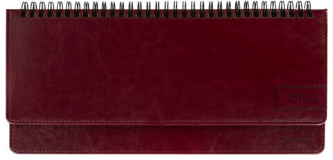 Планинг датированный 2025 305х140 мм BRAUBERG "Imperial", под кожу, бордовый, 115696