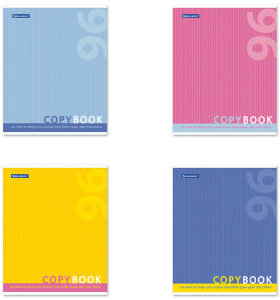 Тетрадь А5, 96 л., BRAUBERG, клетка, обложка картон, ОДИН ЦВЕТ, 401875