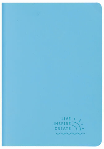 Тетрадь 48 л. в клетку обложка кожзам SoftTouch, сшивка, A5 (147х210мм), ГОЛУБОЙ, BRAUBERG RAINBOW, 403880