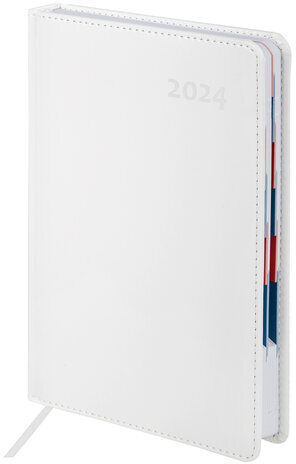 Ежедневник датированный 2024 А5 148х218 мм GALANT "White", под кожу, белый, 114766