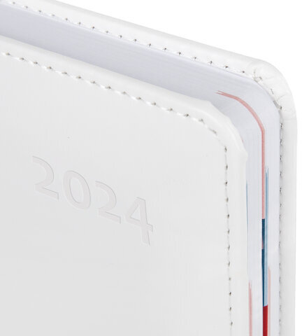 Ежедневник датированный 2024 А5 148х218 мм GALANT "White", под кожу, белый, 114766