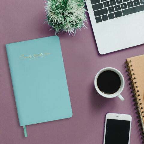 Ежедневник датированный 2024 А5 138x213 мм, BRAUBERG "Pastel", под кожу, бирюзовый, 114966