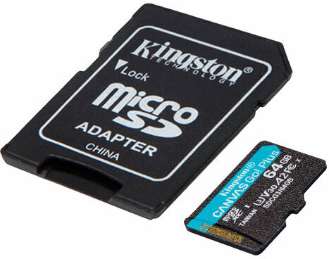 Карта памяти microSDXC 64GB KINGSTON Canvas Select Plus,UHS-I, 100 Мб/с (class 10), S, SDCS2/64GBSP
