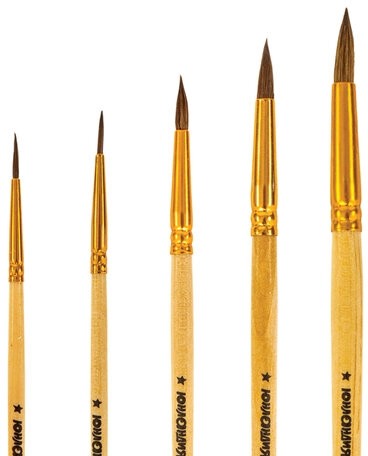 Кисти ЮНЛАНДИЯ, набор 5 шт. (ПОНИ: круглые № 1, 2, 3, 4, 5), блистер с европодвесом, 200893