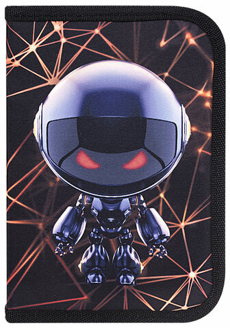 Пенал BRAUBERG, 1 отделение, 2 откидные планки, полиэстер, 21х14 см, "UFO", 271516