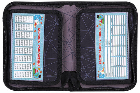 Пенал BRAUBERG, 1 отделение, 2 откидные планки, полиэстер, 21х14 см, "UFO", 271516