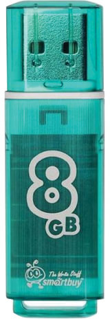 Флеш-диск 8 GB, SMARTBUY Glossy, USB 2.0, зеленый, SB8GBGS-G