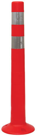 Столбик ограждения сигнальный упругий красный, 750 мм, с двумя светоотражающими полосами, ССУ-750