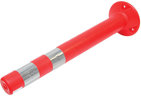 Столбик ограждения сигнальный упругий красный, 750 мм, с двумя светоотражающими полосами, ССУ-750