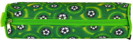 Пенал-косметичка BRAUBERG для учеников начальной школы, зеленый, футбольные мячи, 21х6х8 см, 223907
