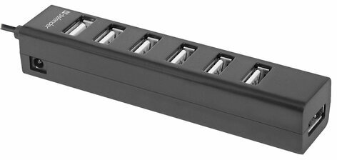 Хаб DEFENDER Quadro Swift, USB 2.0, 7 портов, черный, 83203