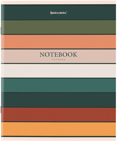Тетрадь А5 48 л. BRAUBERG скоба, линия, обложка картон, "Classic" (микс в спайке), 404384