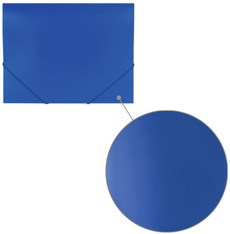 Папка на резинках BRAUBERG "Office", синяя, до 300 листов, 500 мкм, 227712