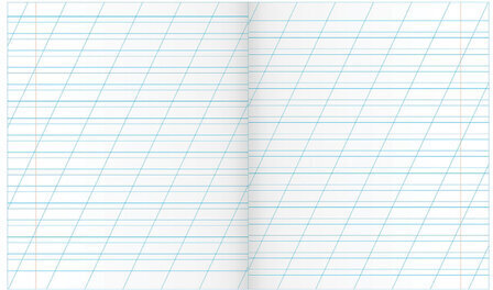 Тетрадь ЗЕЛЁНАЯ обложка 12 л., косая линия с полями, офсет, "ПЗБМ", 19971