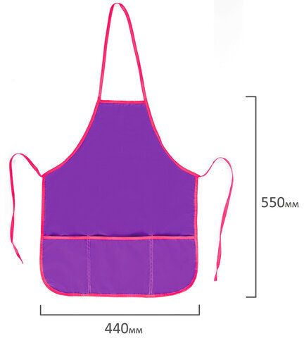 Фартук с нарукавниками для уроков труда ПИФАГОР, стандарт, 44х55 см, фиолетовый, 228358