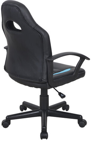 Кресло компьютерное BRABIX "Spark GM-201", экокожа, черное/голубое, 532505