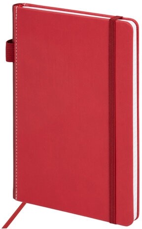 Блокнот А5 135x212мм BRAUBERG "Soft touch" под кожу, резинка, держатель, 80л клетка, розовый, 117148