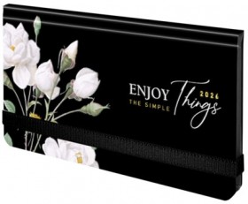 Еженедельник датированный 2026 с резинкой 171х93 мм, BRAUBERG, твердый, УФ-ЛАК, 64 л., &quot;Розы&quot;, 117353