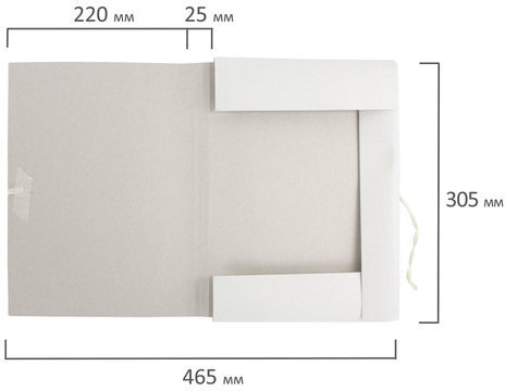 Папка для бумаг с завязками картонная мелованная BRAUBERG, 440 г/м2, до 200 листов, 110925