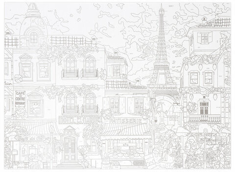 Картина по номерам А3, ОСТРОВ СОКРОВИЩ "Парижский пейзаж", акриловые краски, картон, 2 кисти, 663253