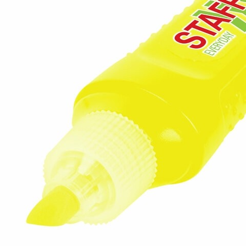 Текстовыделитель STAFF "EVERYDAY HL-707", ЖЕЛТЫЙ, линия 1-5 мм, скошенный наконечник, 152542
