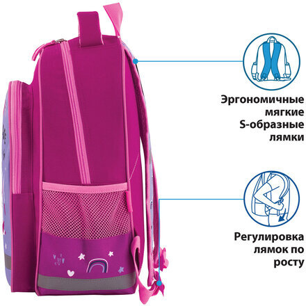 Рюкзак ПИФАГОР SCHOOL для начальной школы, Funny bunnies, 38х28х14 см, 229993