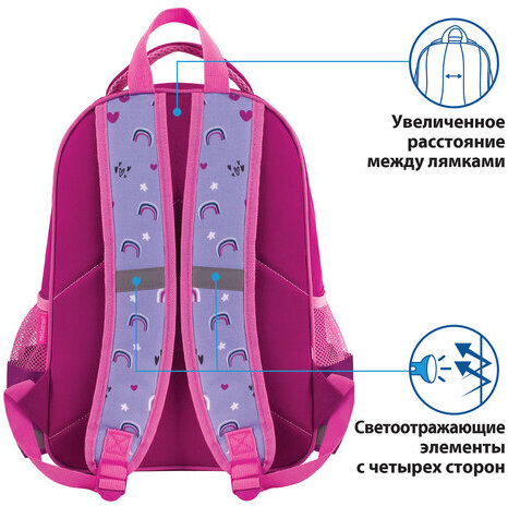 Рюкзак ПИФАГОР SCHOOL для начальной школы, Funny bunnies, 38х28х14 см, 229993