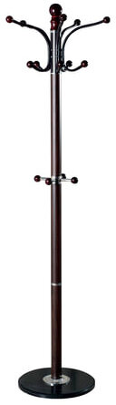 Вешалка-стойка BRABIX &quot;CR-274&quot;, металл/мрамор, 1,8 м, на диске диаметром 36 см, 5 крючков + 4 дополнительных, венге, 601744