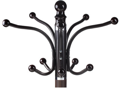 Вешалка-стойка BRABIX "CR-274", металл/мрамор, 1,8 м, на диске диаметром 36 см, 5 крючков + 4 дополнительных, венге, 601744