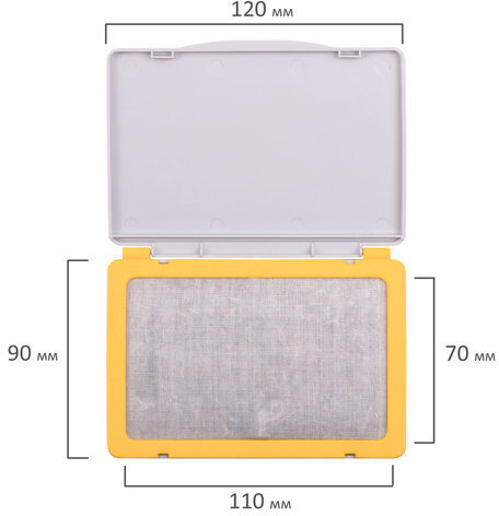 Штемпельная подушка BRAUBERG, 120х90 мм (рабочая поверхность 110х70 мм), неокрашенная, 236870