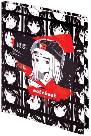 Блокнот МАЛЫЙ ФОРМАТ (110х147 мм), А6, 80 л., твёрдый, клетка, STAFF, "Аниме", 114436