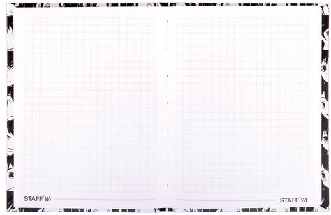 Блокнот МАЛЫЙ ФОРМАТ (110х147 мм), А6, 80 л., твёрдый, клетка, STAFF, "Аниме", 114436