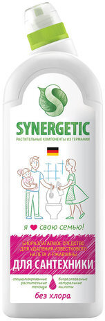 Средство для удаления ржавчины и известкового налета 1 л SYNERGETIC, биоразлагаемое, гель, 104100