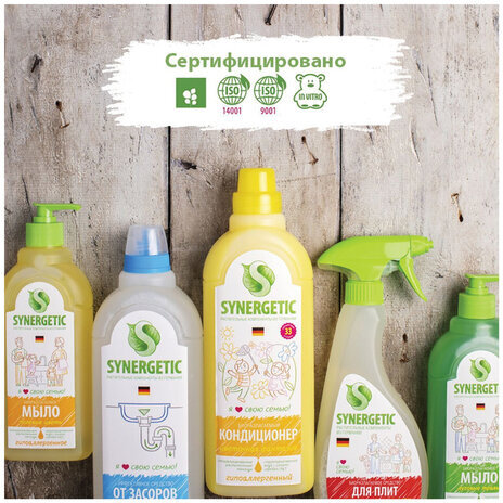 Средство для удаления ржавчины и известкового налета 1 л SYNERGETIC, биоразлагаемое, гель, 104100