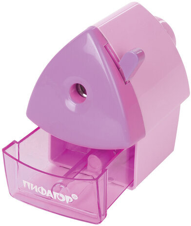 Точилка механическая ПИФАГОР "Домик гнома", металлический механизм, корпус розовый, 270424