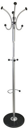 Вешалка-стойка BRABIX &quot;CR-855&quot; на мраморном диске, металл, 4+3 крючка, цвет серебристый, 606434
